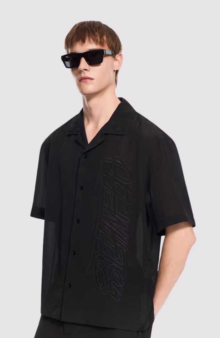 Handstyle Logo Organza Bowling Shirt