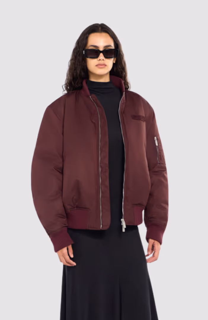Embr Off White Nylon Bomber
