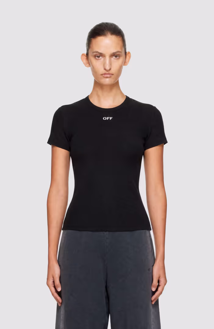 Off Stamp Rib Fitted Tee