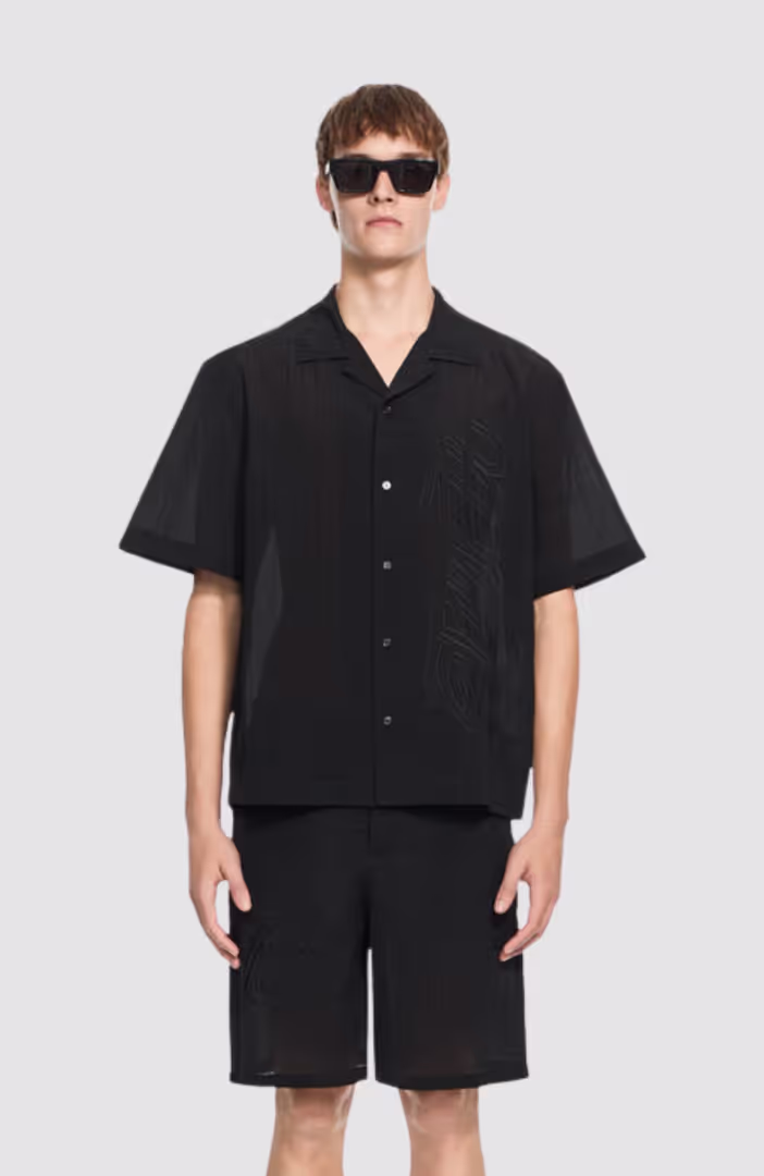 Handstyle Logo Organza Bowling Shirt