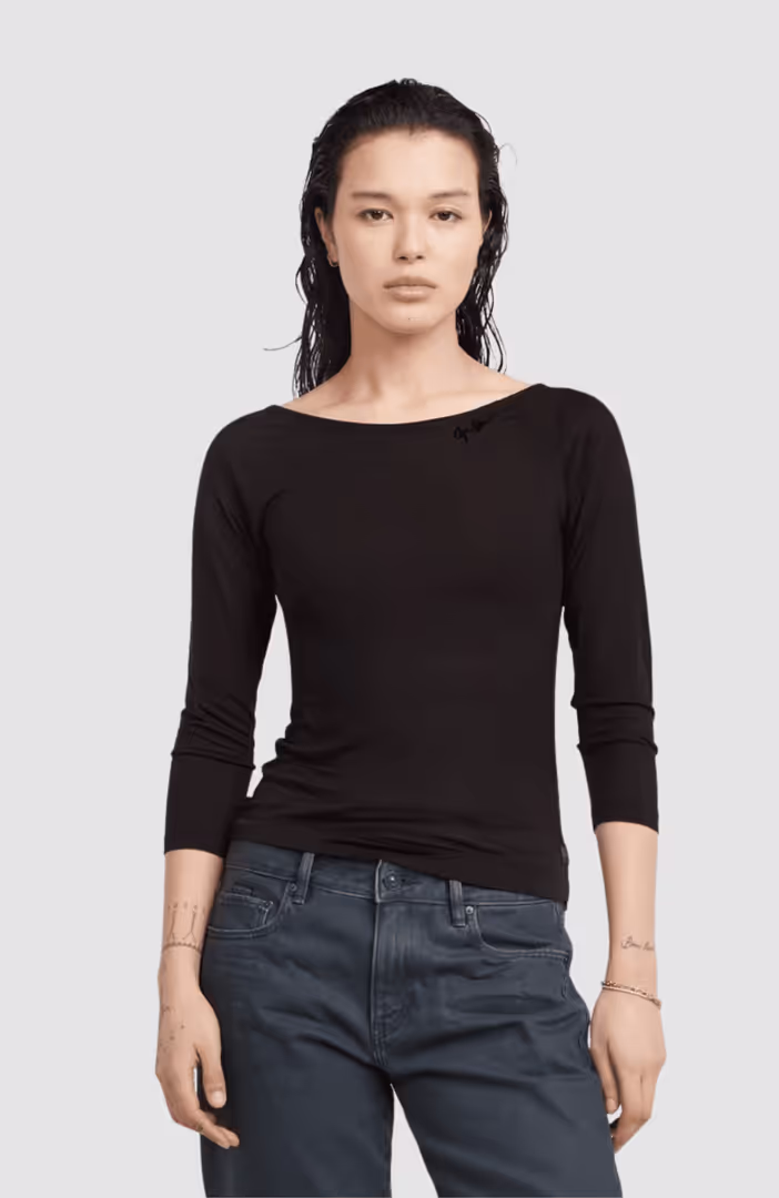 Low back slim 3\4 sl wmn