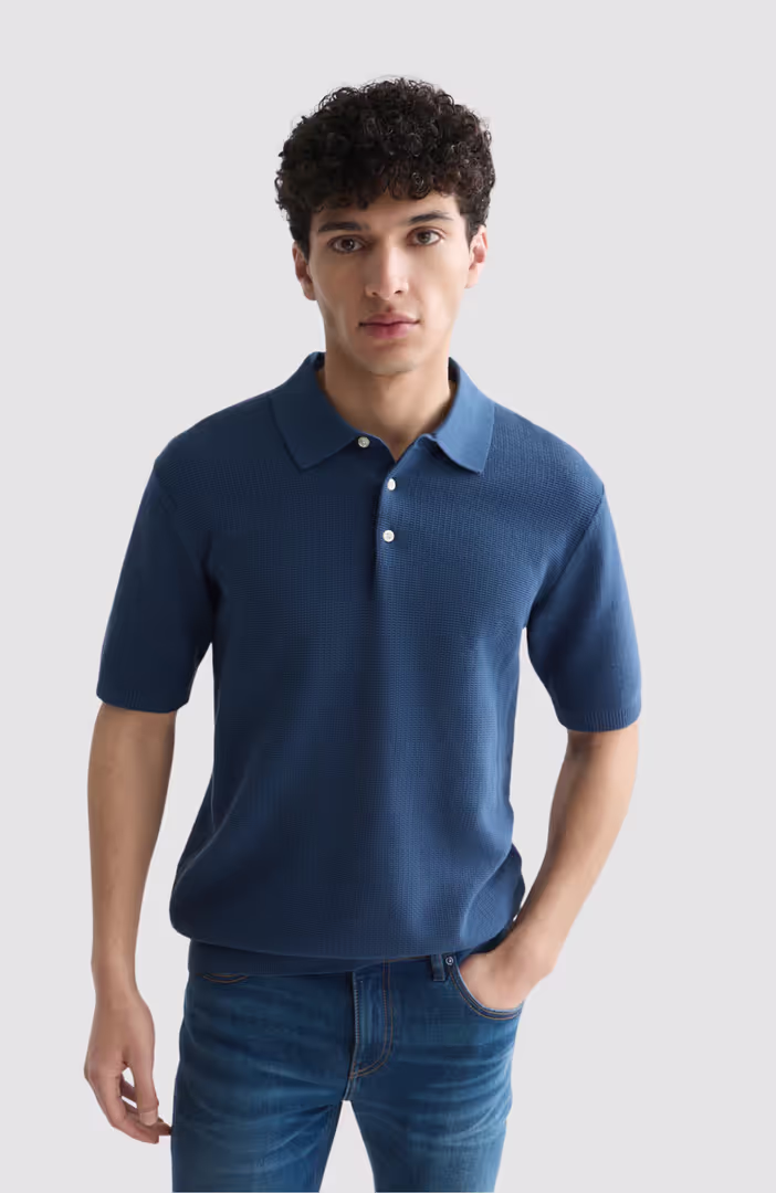 Seasonal Core Structured Knitted Regular-Fit Polo