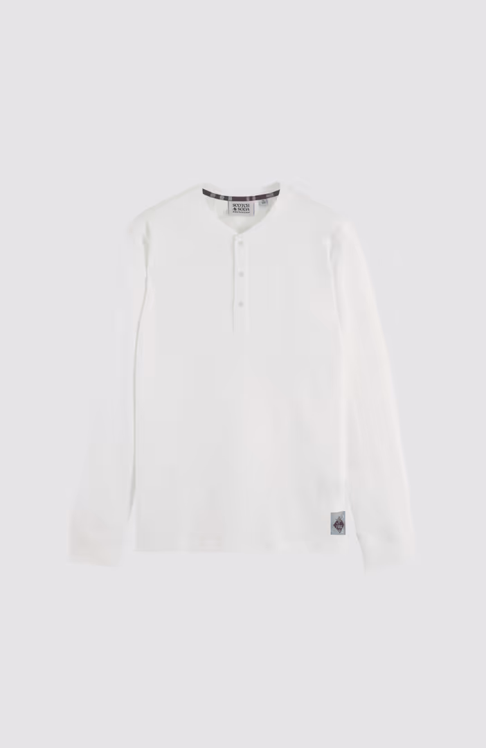 Regular Fit Slub Henley T-Shirt Ls
