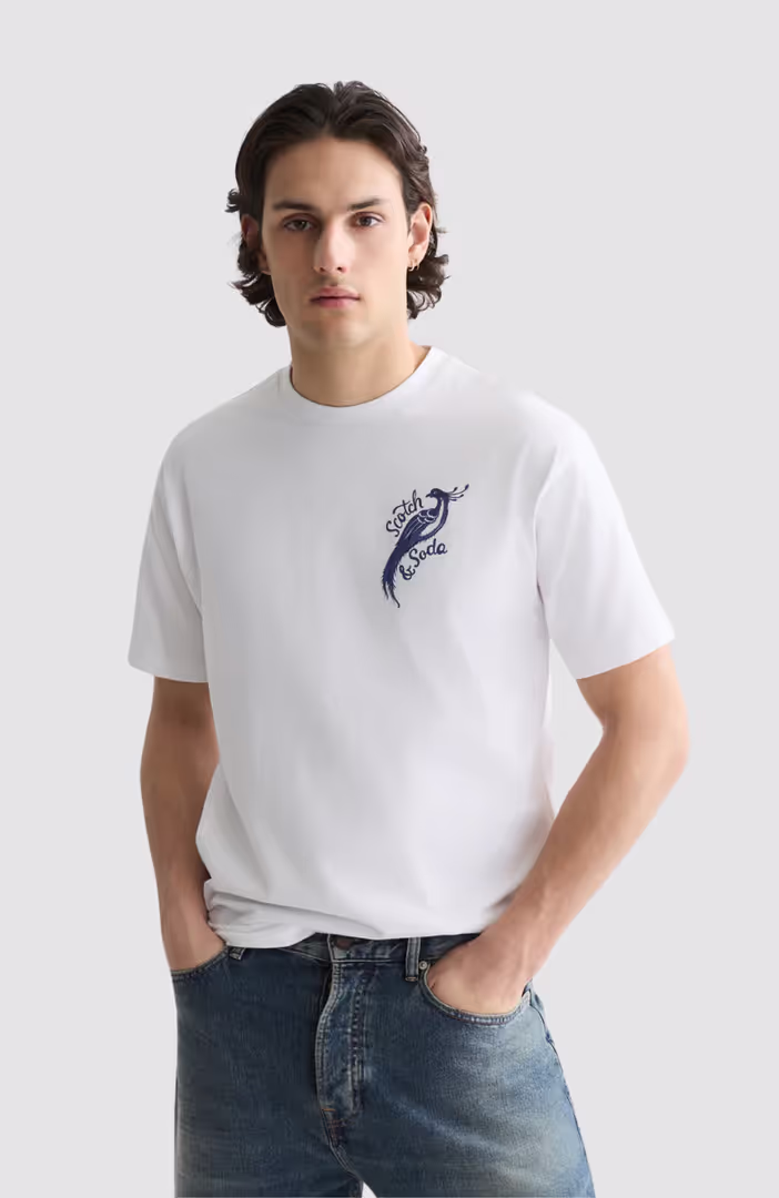 Delfts Blauw Front And Back Artwork Relaxed-Fit T-Shirt