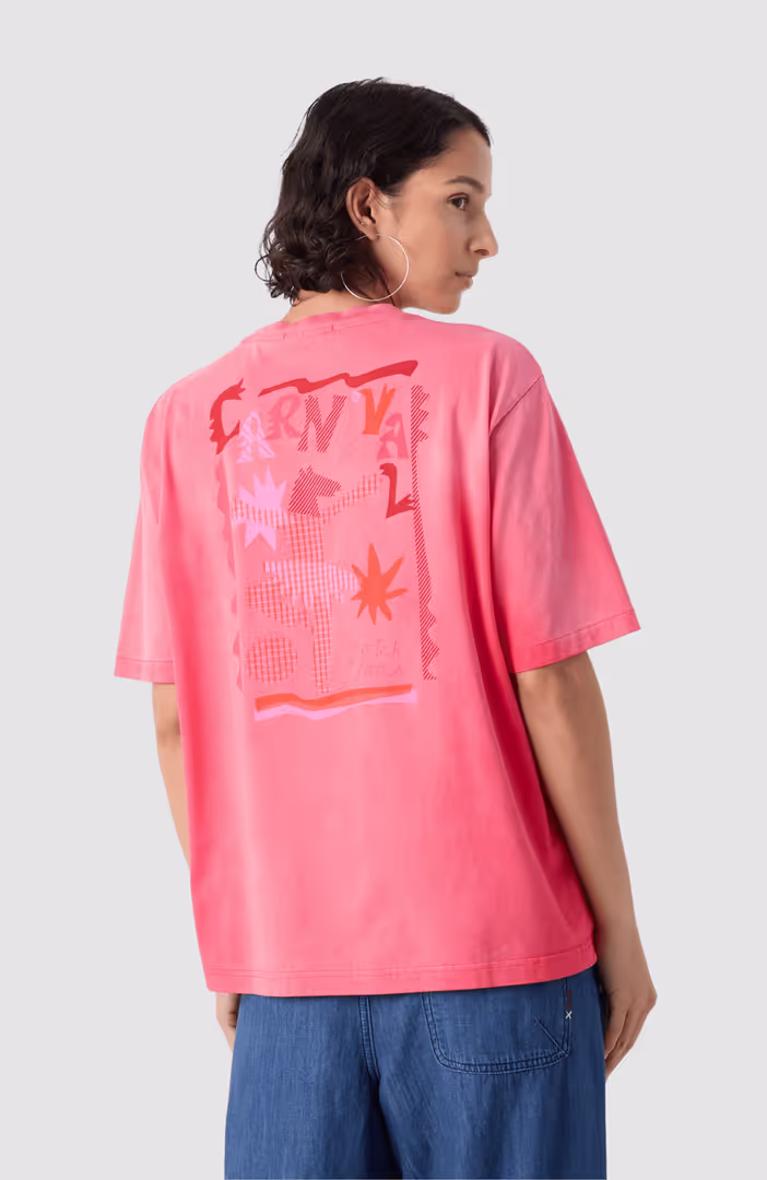 Front back artwork sprayed loose fit T-shirt