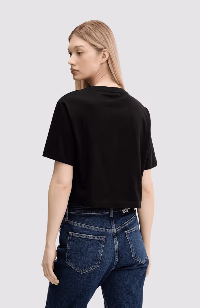 Klj Regular Cropped Flower Tee