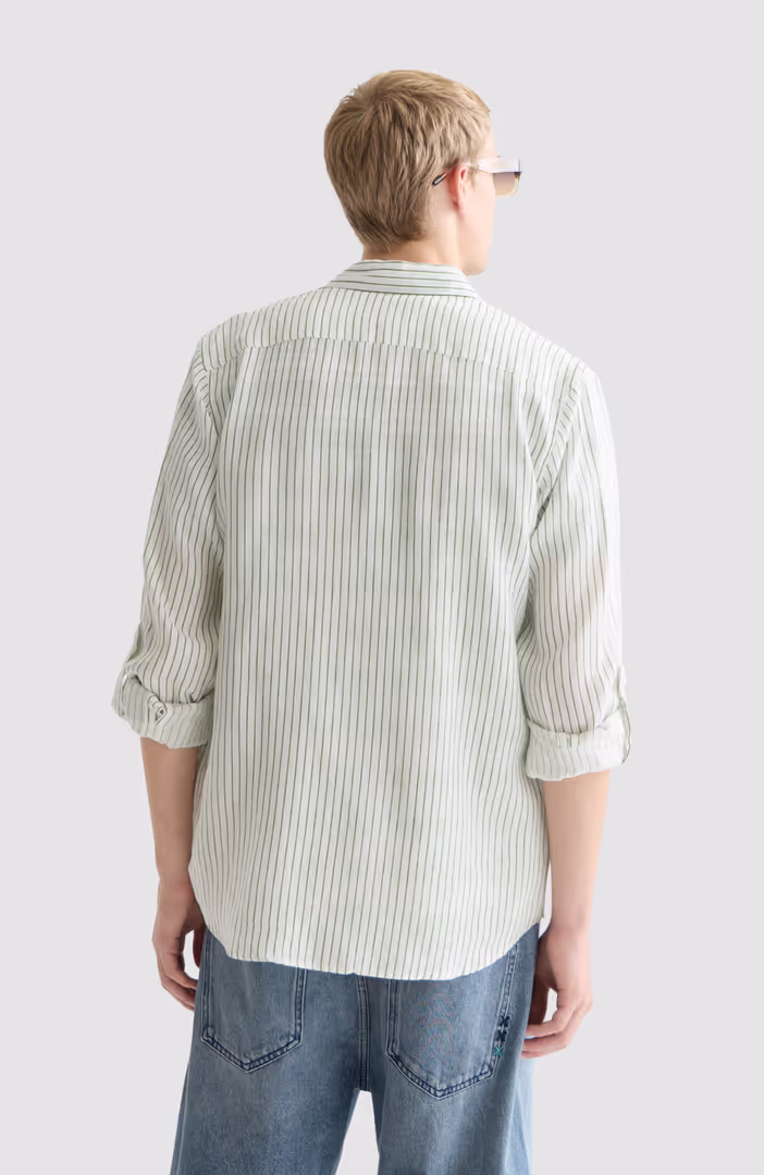 Linen striped regularfit shirt