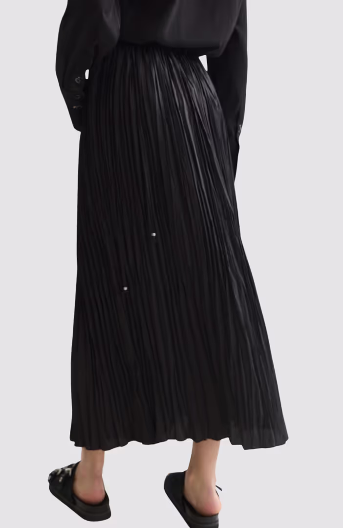 Printed micro pleat ankle length skirt