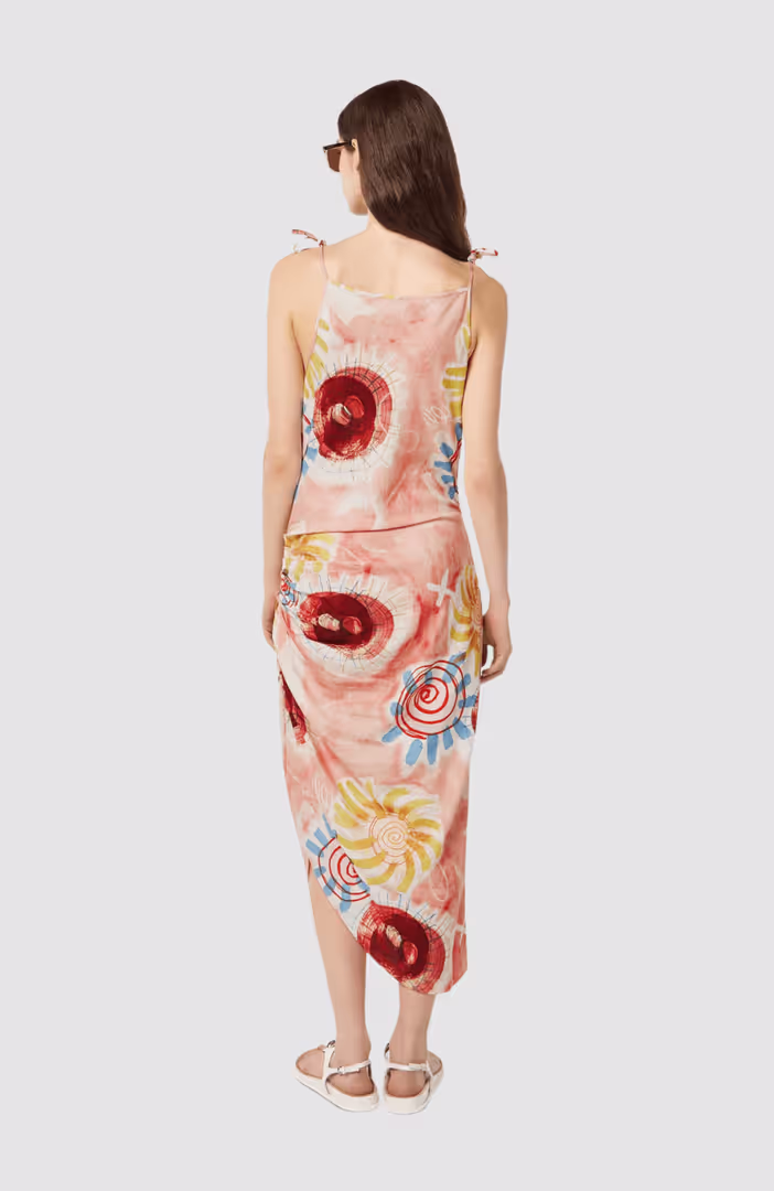 Linen Viscose printed mini dress