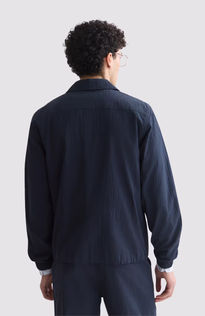 Crinckled Cotton-Blend Coach Jacket