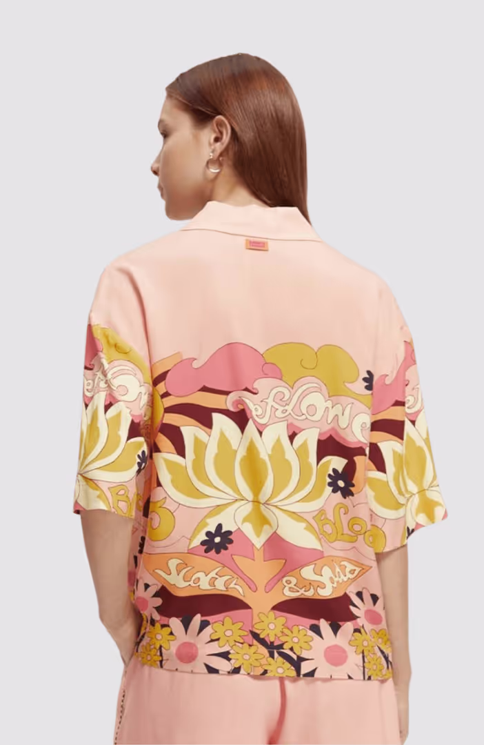 Camp shirt with placed  print