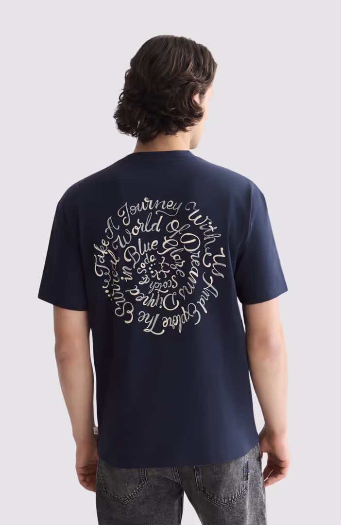 Delfts Blauw Front And Back Artwork Relaxed-Fit T-Shirt