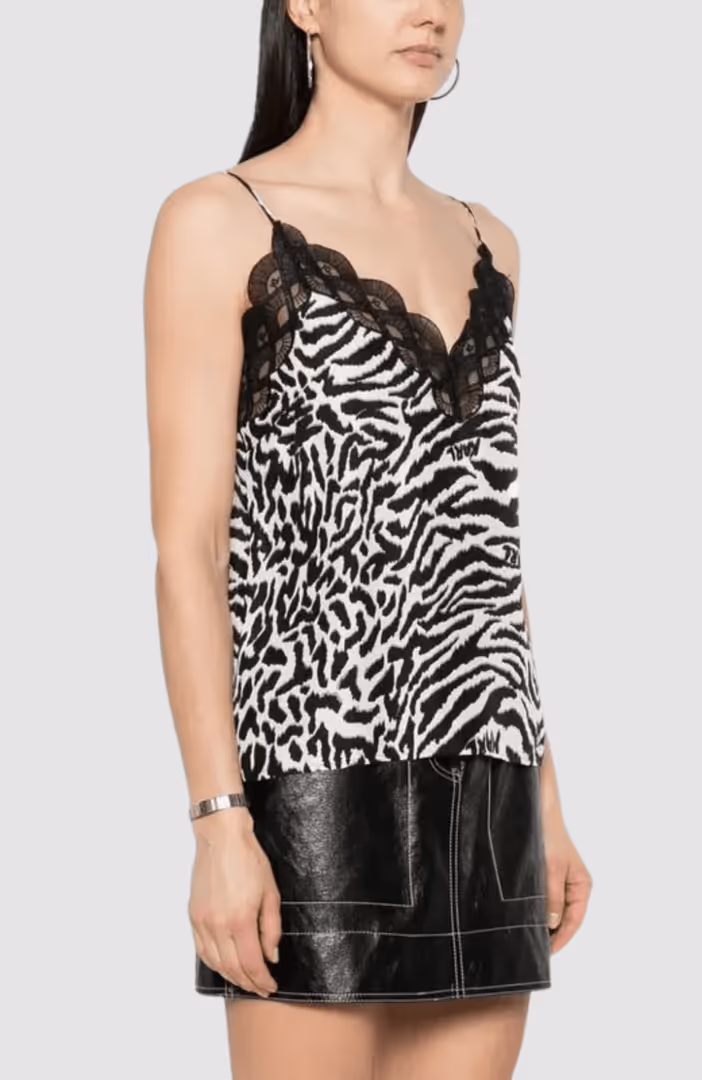 Fan Lace Silk Camisole