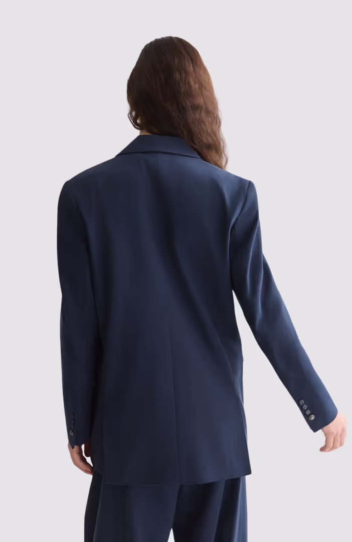 Gabardine relaxed single breasted blazer