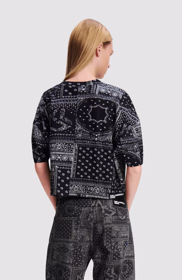 KLJ Oversize Crop Aop Sslv Tee
