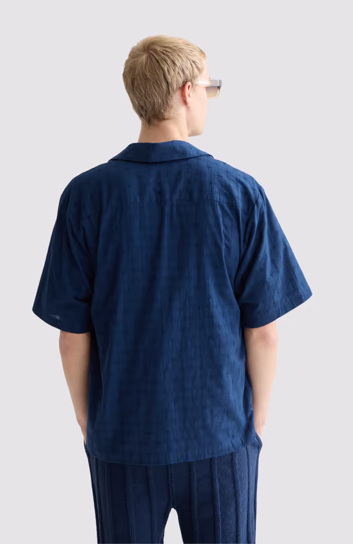 Embroidered structured relaxedfit shortsleeved shirt