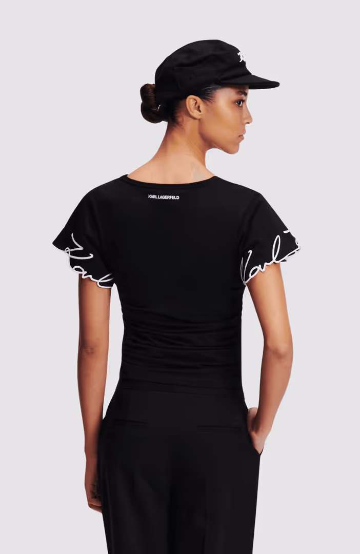 Karl Signature Slv Hem T-Shirt