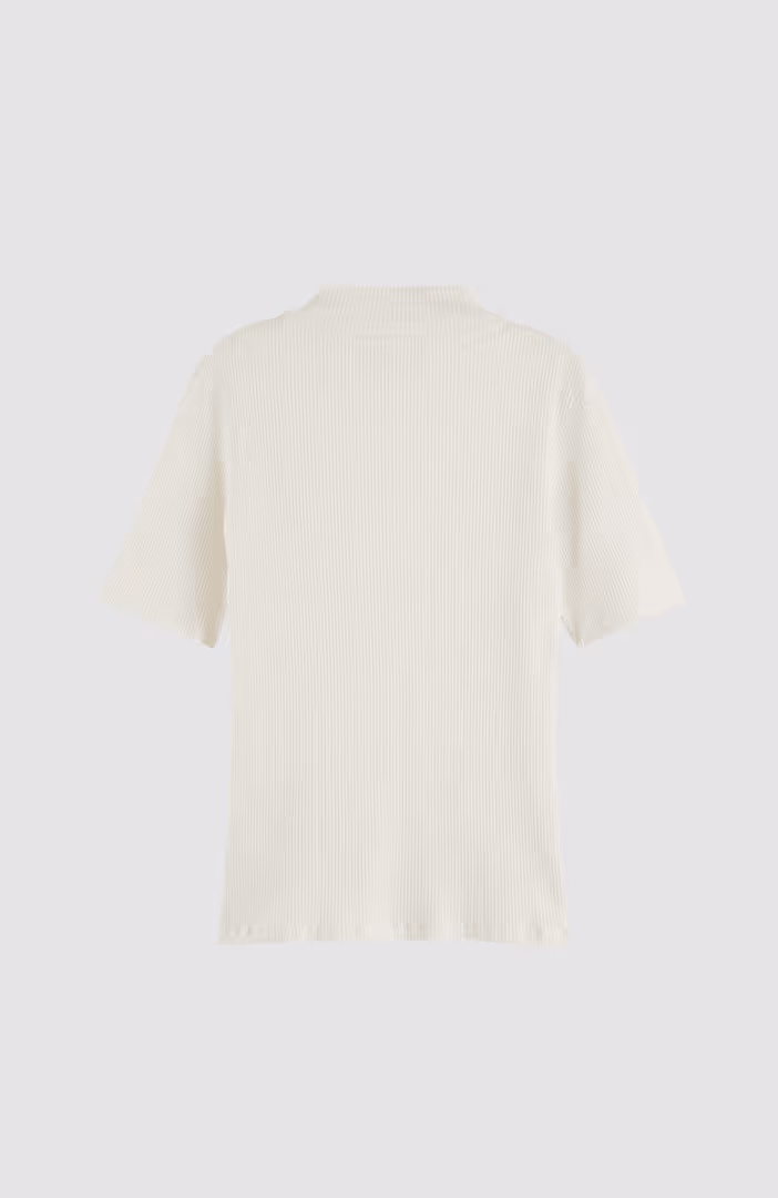 Mock neck ribbed slim-fit top