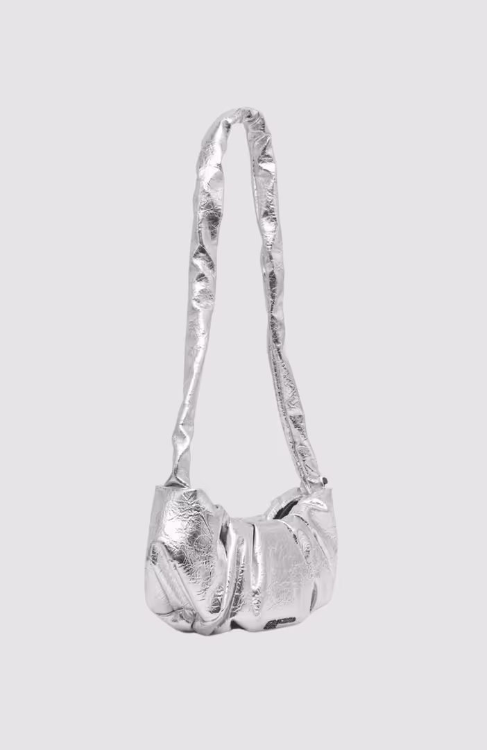 KLJ Gathered Shldr Bag Silver
