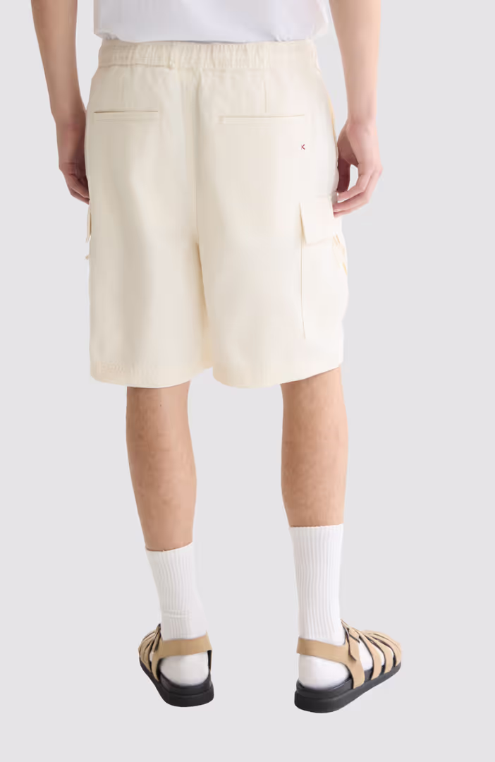 Linenblend relaxedfit cargo bermuda shorts