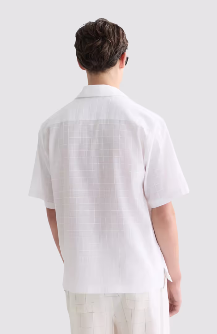 Embroidered structured relaxedfit shortsleeved shirt