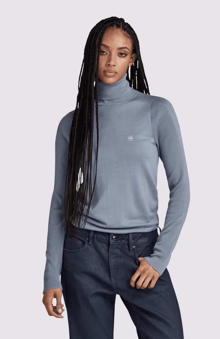 Core slim turtle knit wmn