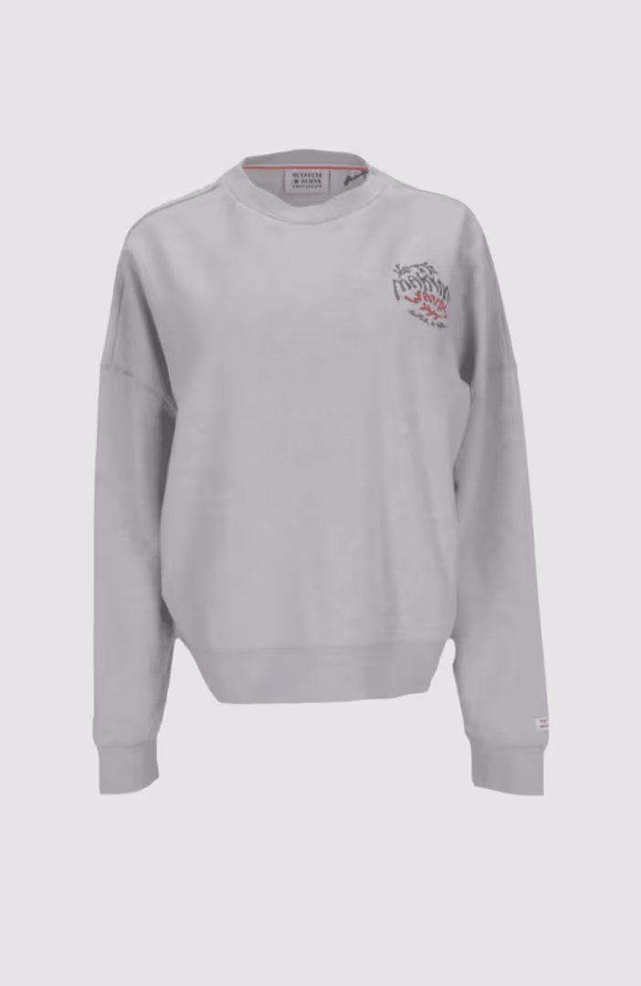 Boyfriend fit sweatshirt with woven back print