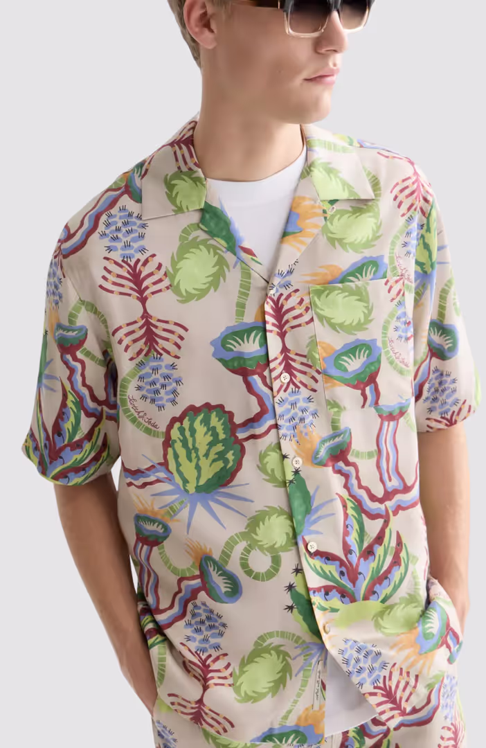 Printed tencel relaxedfit shortsleeved shirt