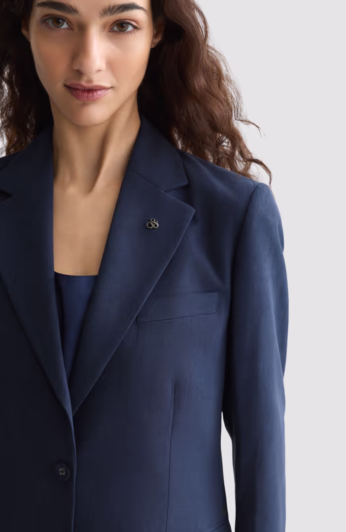 Gabardine relaxed single breasted blazer