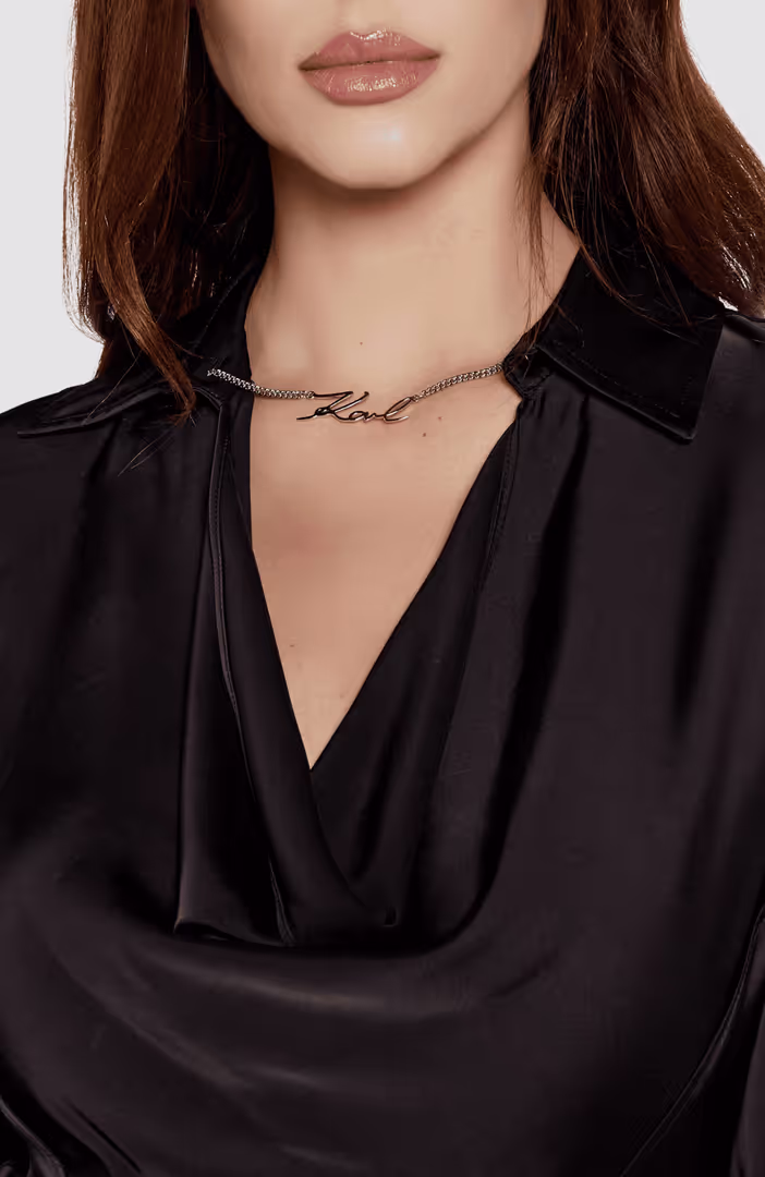 Satin Dress W/ Karl Chain