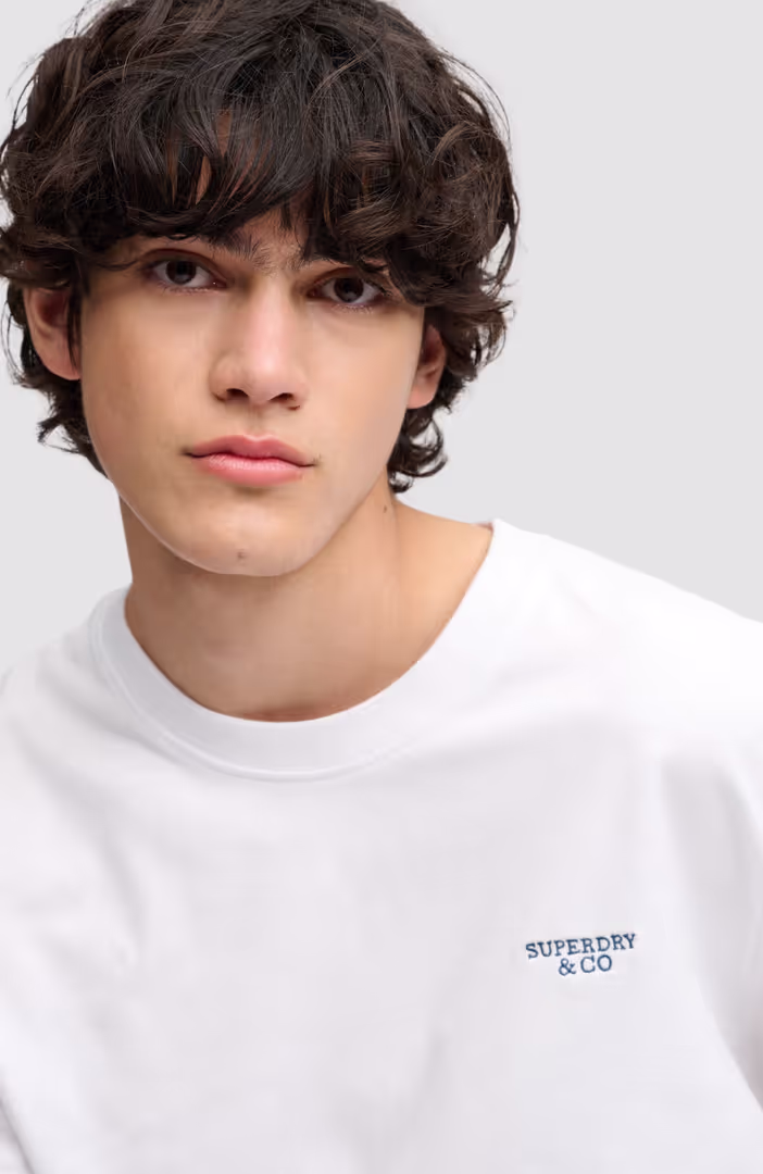 Essential Stacked Logo Emb Tee