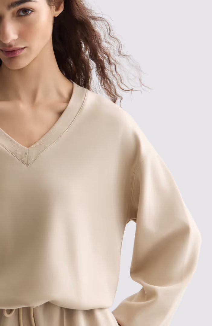 Modal V-neck sweatshirt