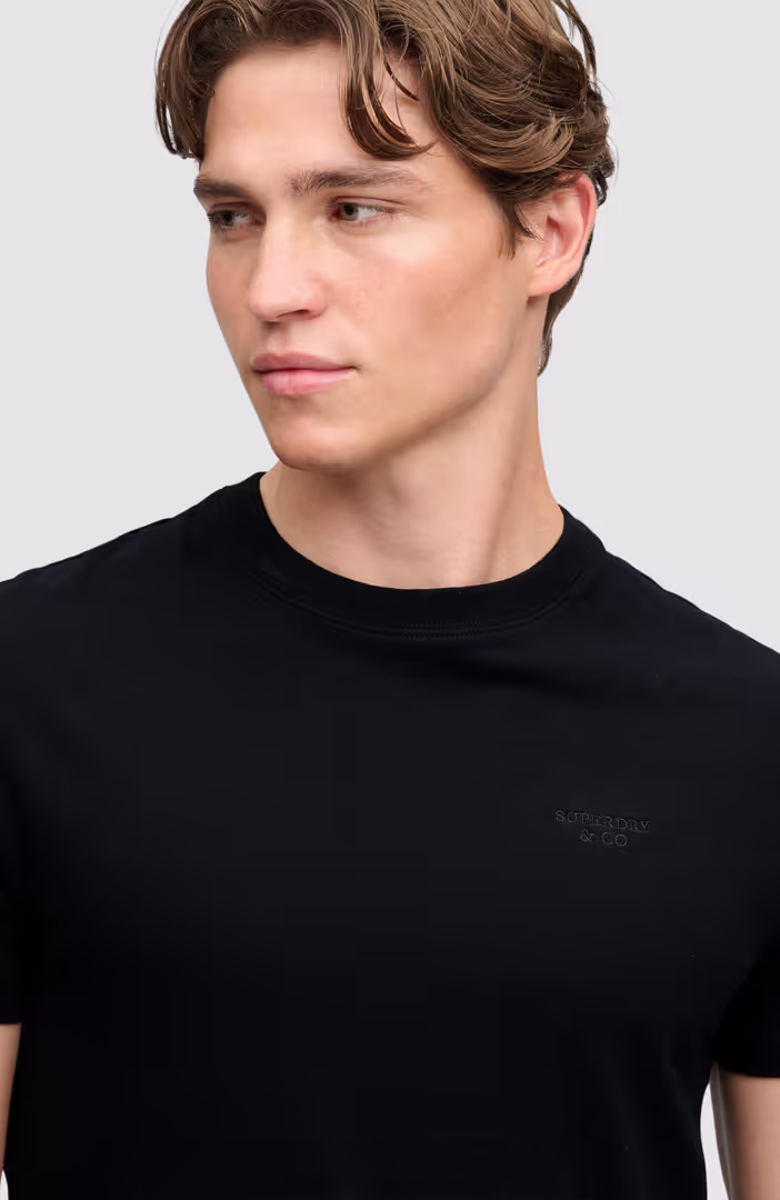Essential Stacked Logo Emb Tee