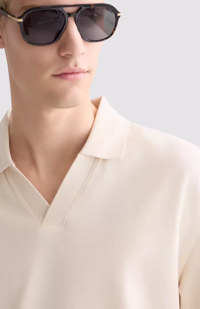 3 crosses pique relaxedfit garmentdyed polo