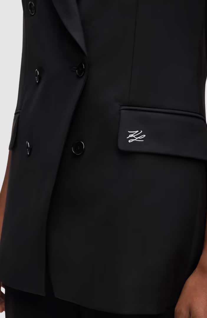 Black And White Tailored Gilet