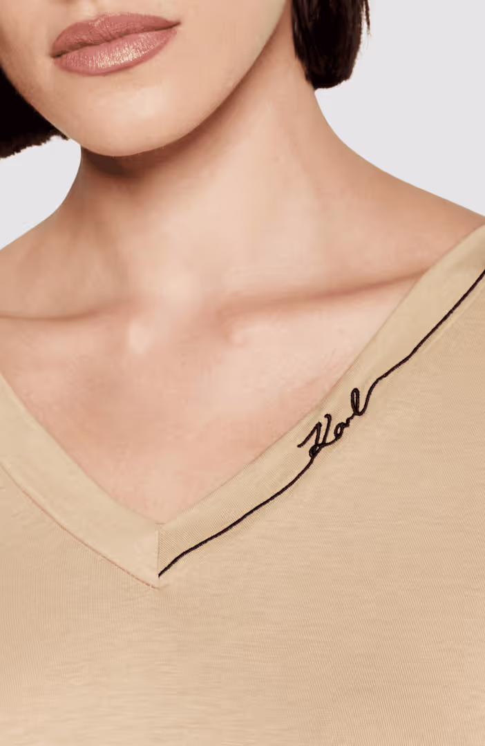 Karl Signature V-Neck T-Shirt