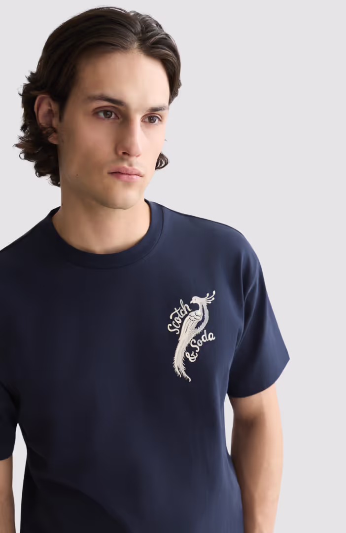 Delfts Blauw Front And Back Artwork Relaxed-Fit T-Shirt