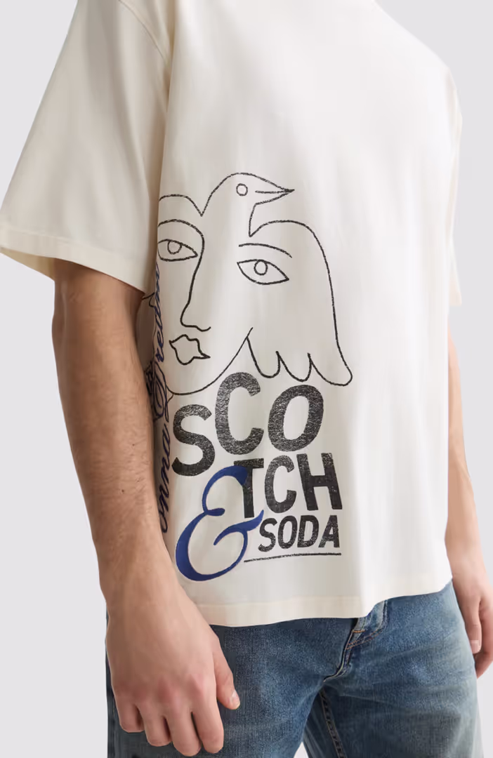 Worked-Out Artwork Loose-Fit T-Shirt