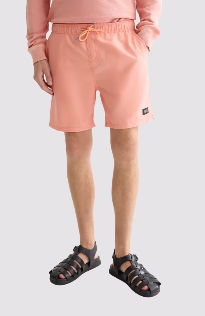 Solid midlength swim shorts