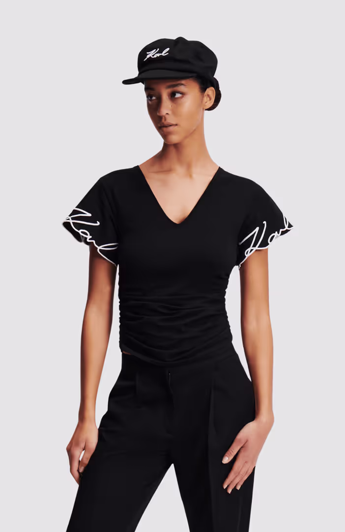 Karl Signature Slv Hem T-Shirt