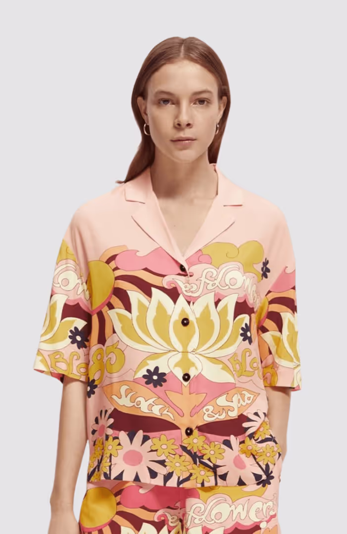 Camp shirt with placed  print