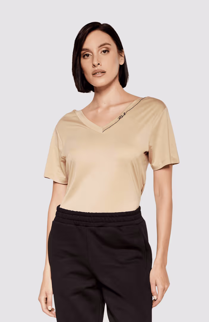 Karl Signature V-Neck T-Shirt