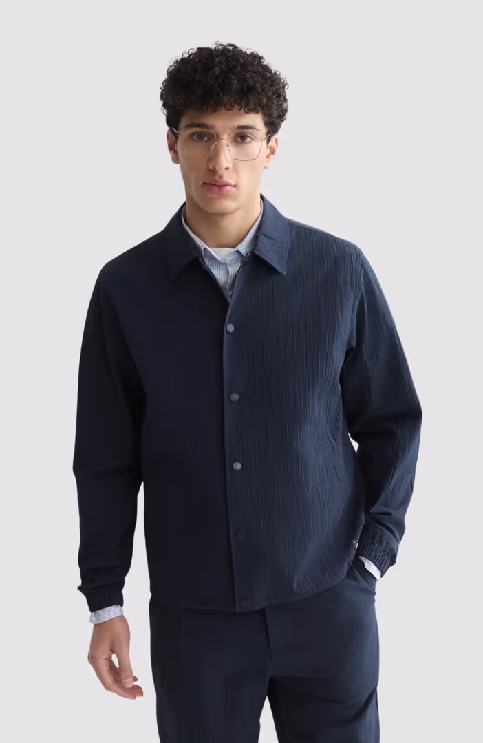 Crinckled Cotton-Blend Coach Jacket