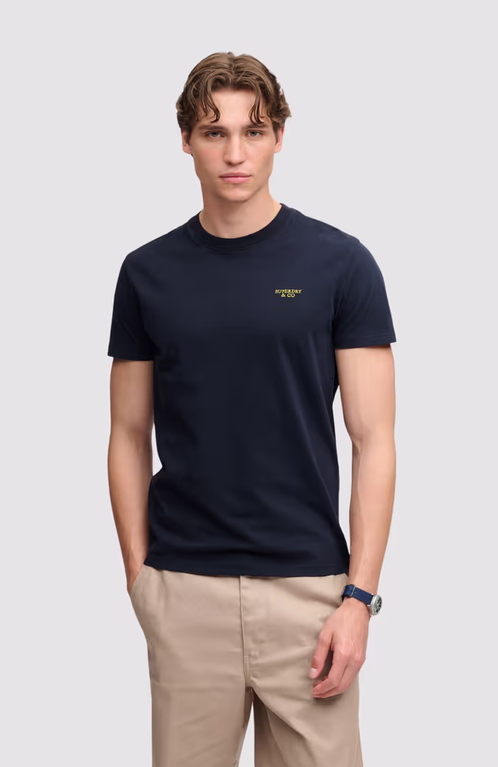 Essential Stacked Logo Emb Tee
