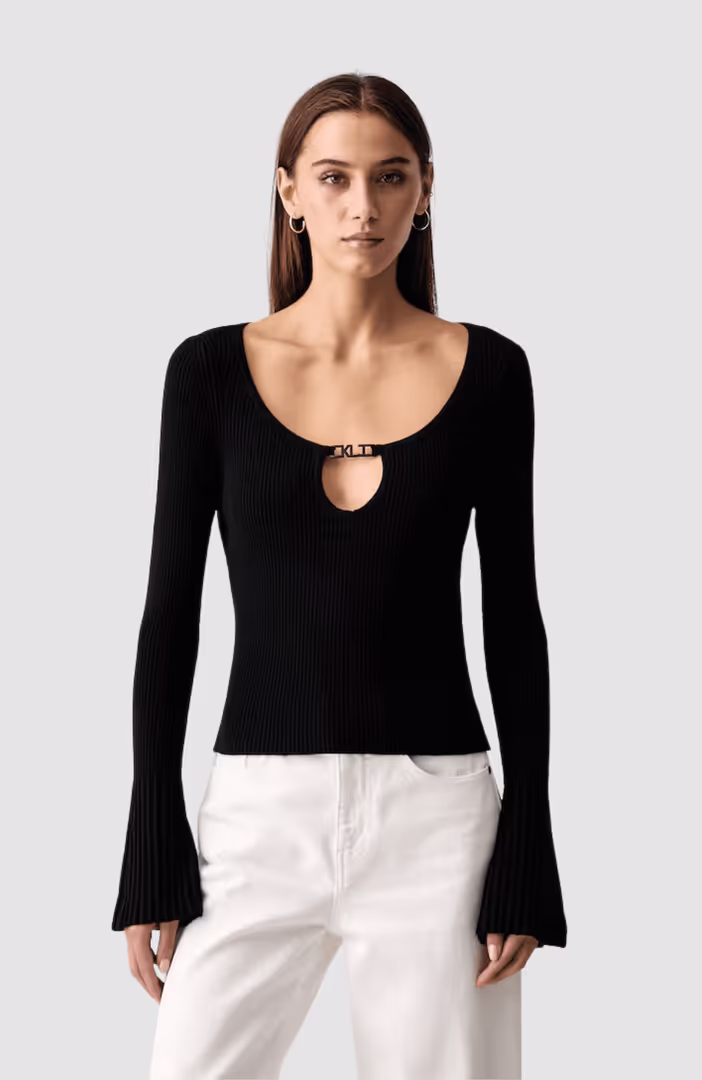 KLJ Metal Logo Knit Sweater