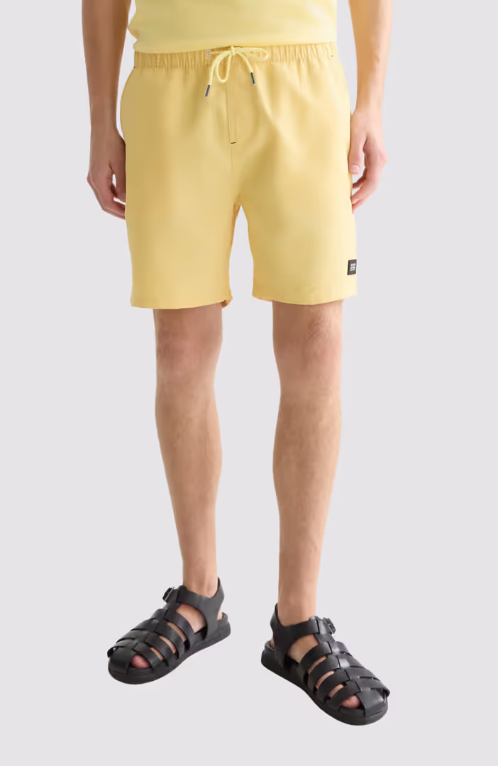 Solid midlength swim shorts