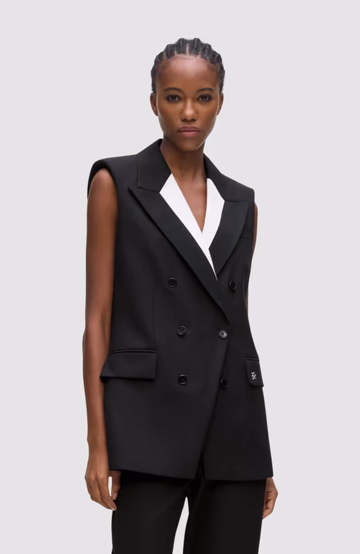 Black And White Tailored Gilet