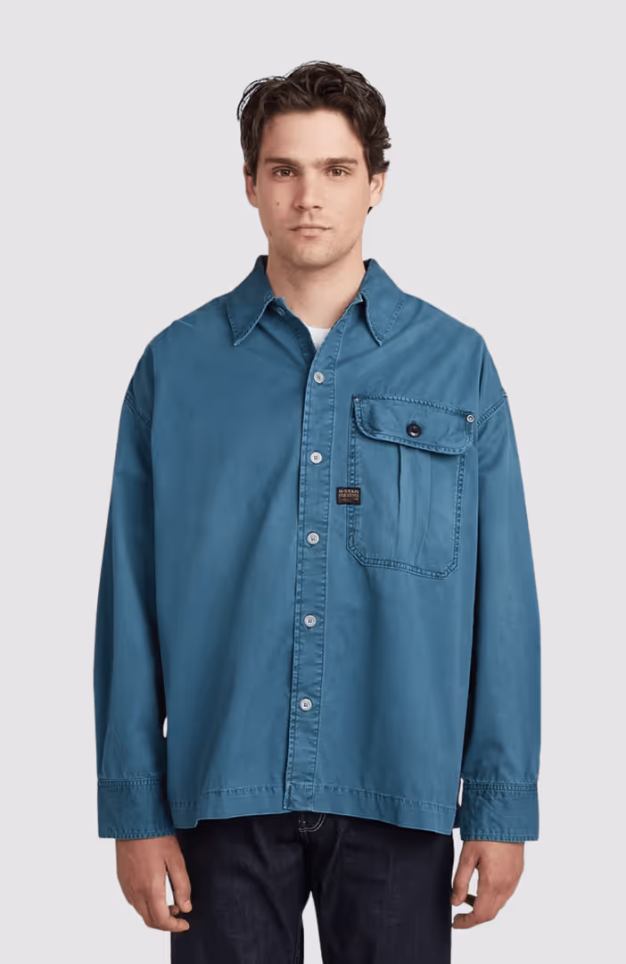 Pleated 1-pkt boxy shirt