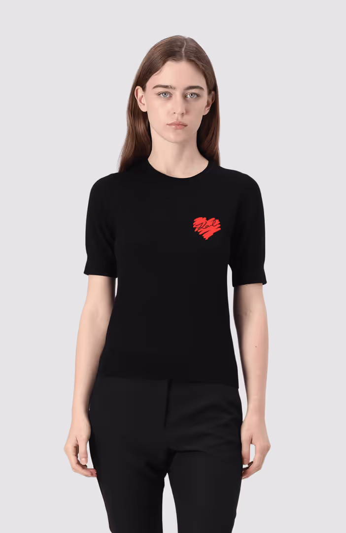 Hearts Sslv Knit Top
