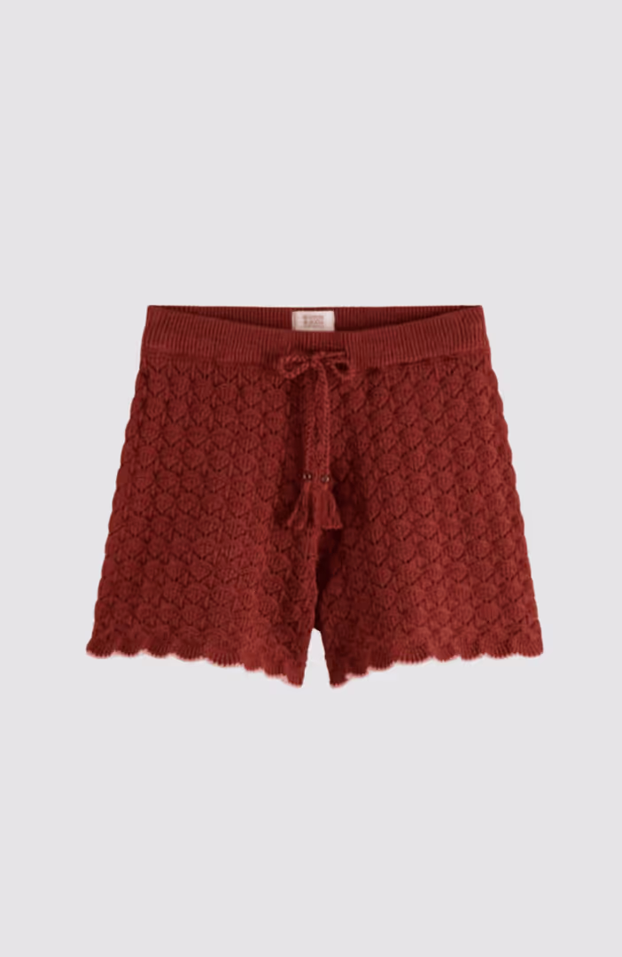 Pointelle knitted short